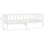Day Bed without Mattress White Solid Wood Pine 90x200cm - Bargainia.com - 