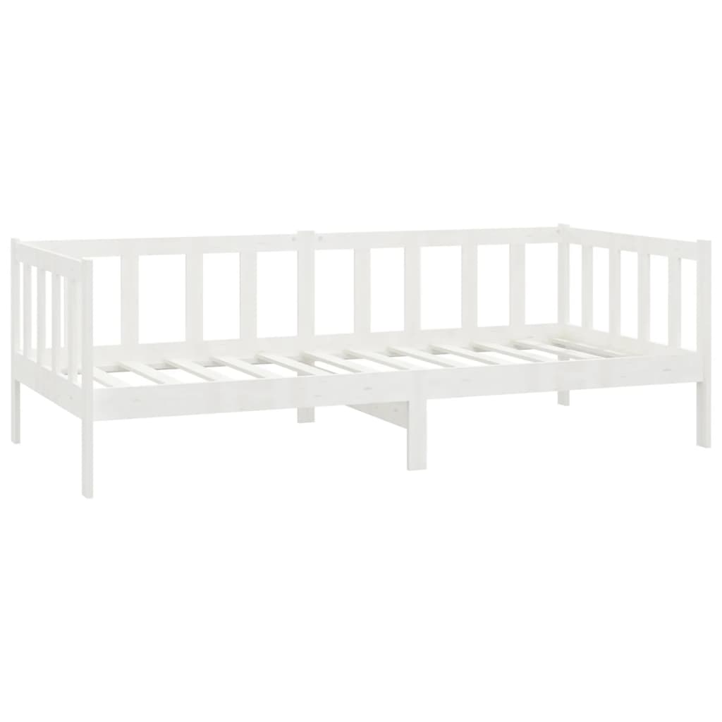 Day Bed without Mattress White Solid Wood Pine 90x200cm - Bargainia.com - 