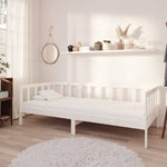 Day Bed without Mattress White Solid Wood Pine 90x200cm - Bargainia.com - 