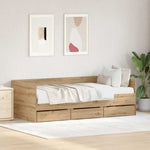 Daybed Artisan oak Engineered wood 90 x 190 cm Durable Daybed - Bargainia.com - 
