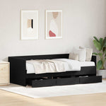 Daybed Black oak Engineered wood 90 x 190 cm Durable Daybed - Bargainia.com - 