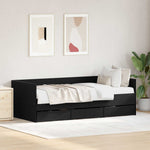 Daybed Black oak Engineered wood 90 x 190 cm Durable Daybed - Bargainia.com - 