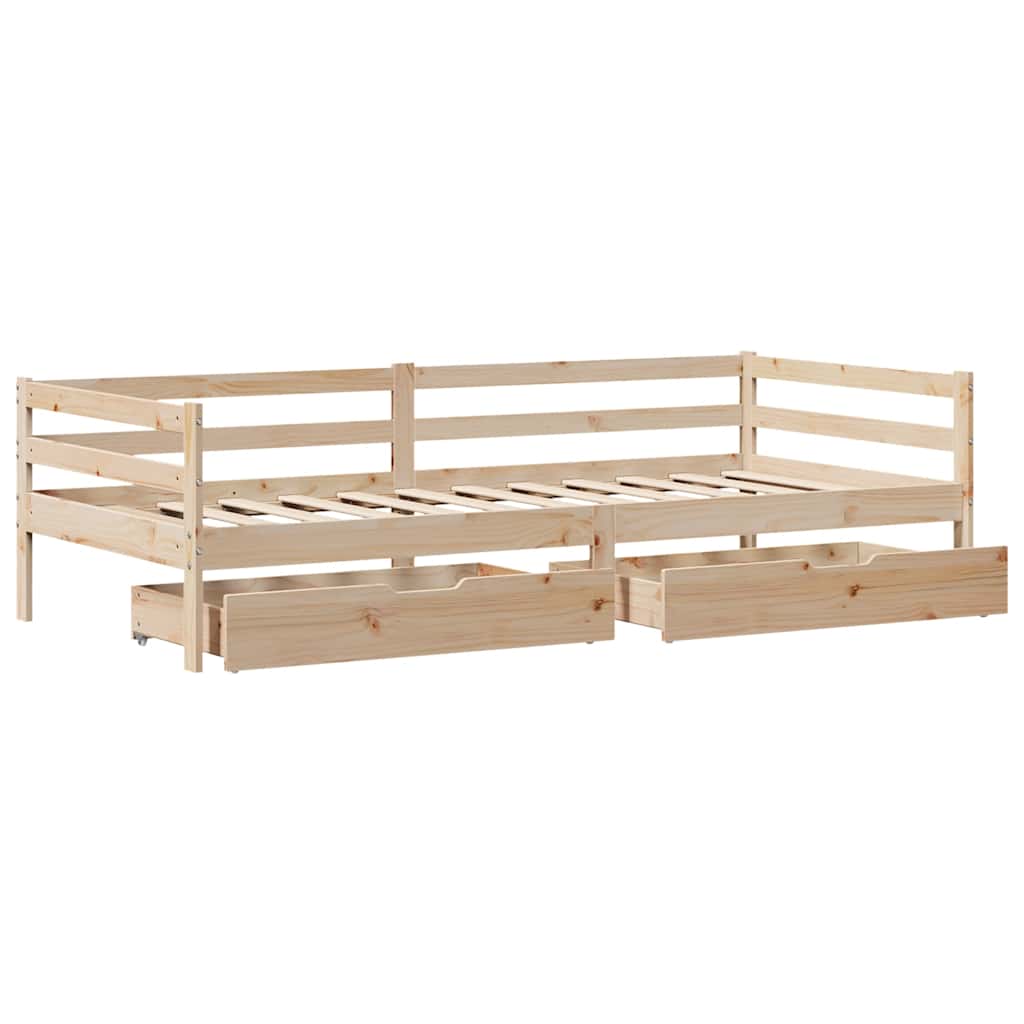 Daybed with Drawers without Mattress 80x200 cm Solid Wood - Bargainia.com - 