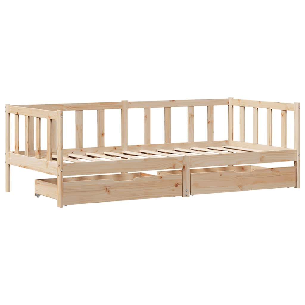 Daybed with Drawers without Mattress 80x200 cm Solid Wood - Bargainia.com - 