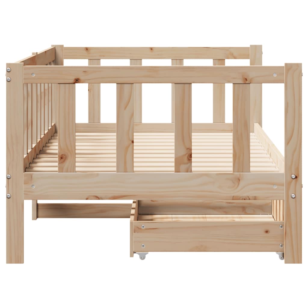 Daybed with Drawers without Mattress 80x200 cm Solid Wood - Bargainia.com - 