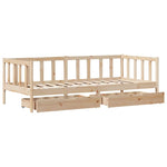 Daybed with Drawers without Mattress 80x200 cm Solid Wood - Bargainia.com - 