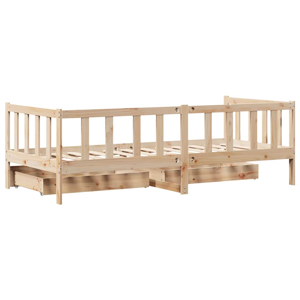 Daybed with Drawers without Mattress 80x200 cm Solid Wood - Bargainia.com - 