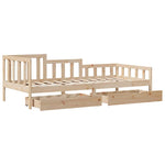 Daybed with Drawers without Mattress 80x200 cm Solid Wood - Bargainia.com - 
