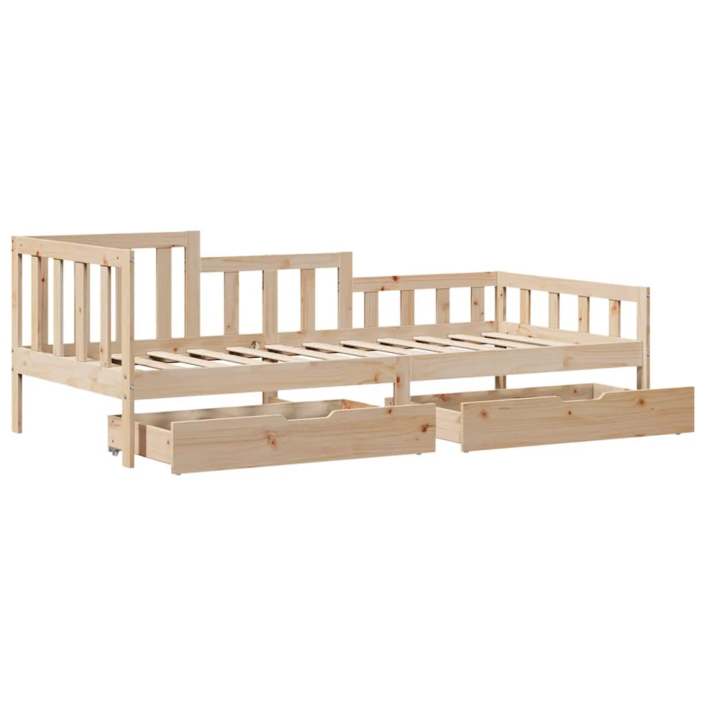 Daybed with Drawers without Mattress 80x200 cm Solid Wood - Bargainia.com - 