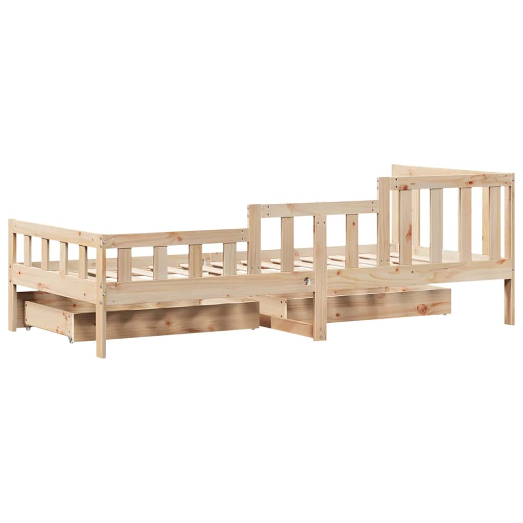 Daybed with Drawers without Mattress 80x200 cm Solid Wood - Bargainia.com - 
