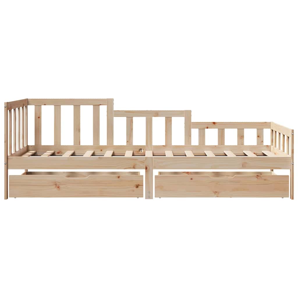 Daybed with Drawers without Mattress 80x200 cm Solid Wood - Bargainia.com - 