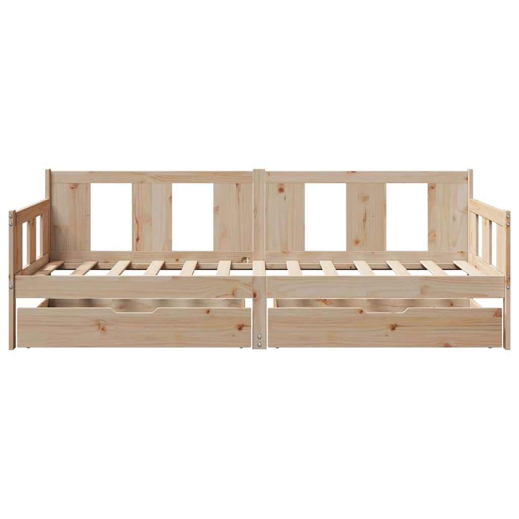 Daybed with Drawers without Mattress 80x200 cm Solid Wood - Bargainia.com - 