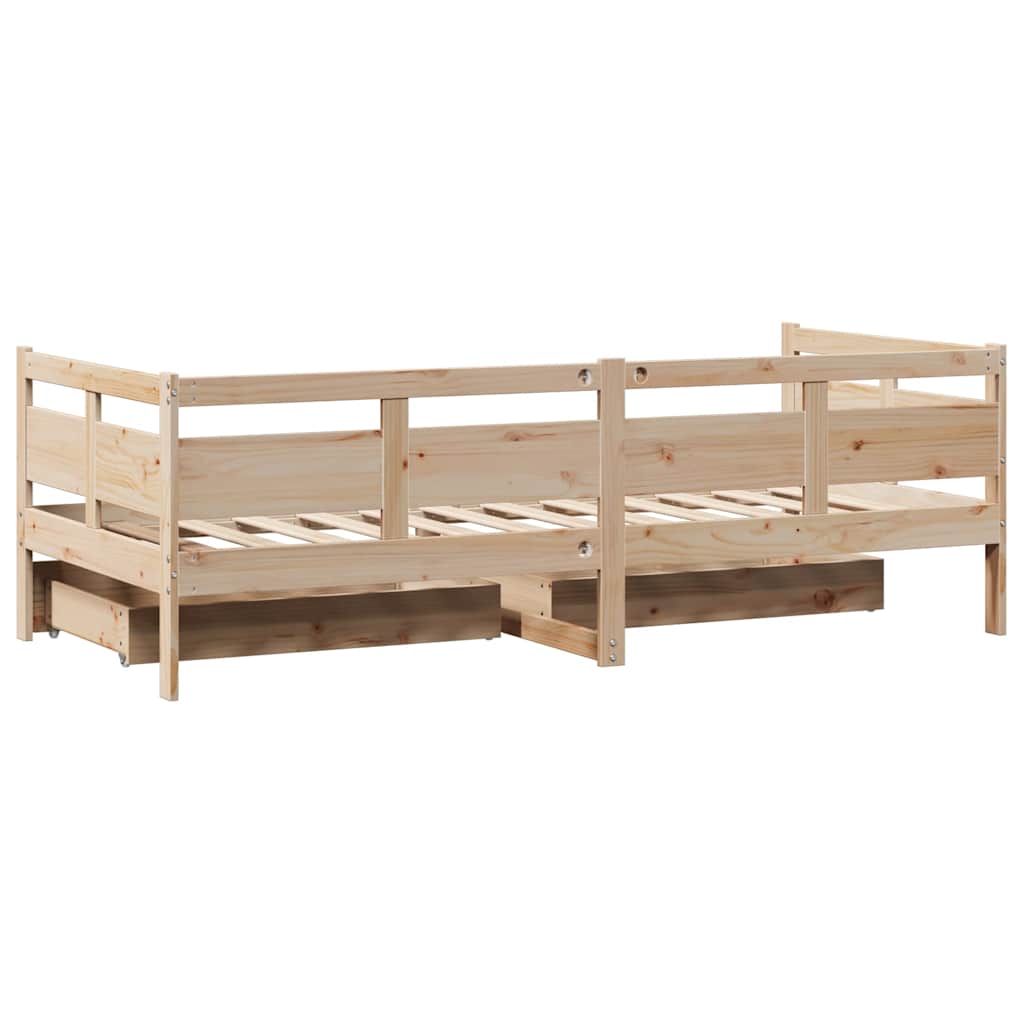 Daybed with Drawers without Mattress 80x200 cm Solid Wood - Bargainia.com - 