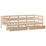 Daybed with Drawers without Mattress 80x200 cm Solid Wood - Bargainia.com - 