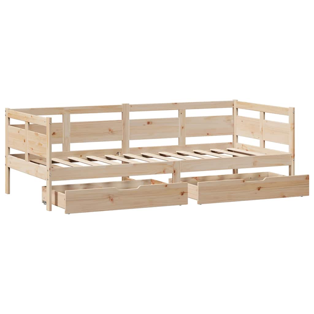 Daybed with Drawers without Mattress 80x200 cm Solid Wood - Bargainia.com - 