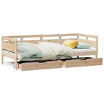 Daybed with Drawers without Mattress 80x200 cm Solid Wood - Bargainia.com - 