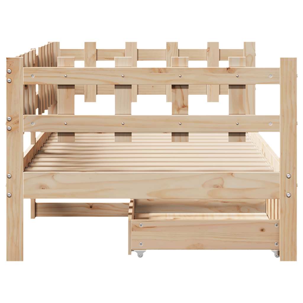 Daybed with Drawers without Mattress 80x200 cm Solid Wood - Bargainia.com - 