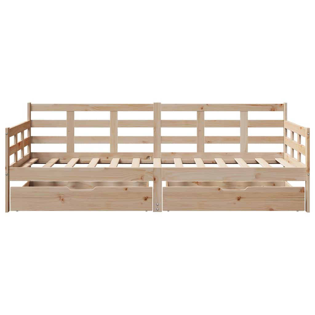 Daybed with Drawers without Mattress 80x200 cm Solid Wood - Bargainia.com - 