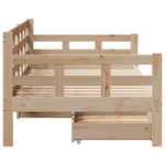 Daybed with Drawers without Mattress 80x200 cm Solid Wood - Bargainia.com - 
