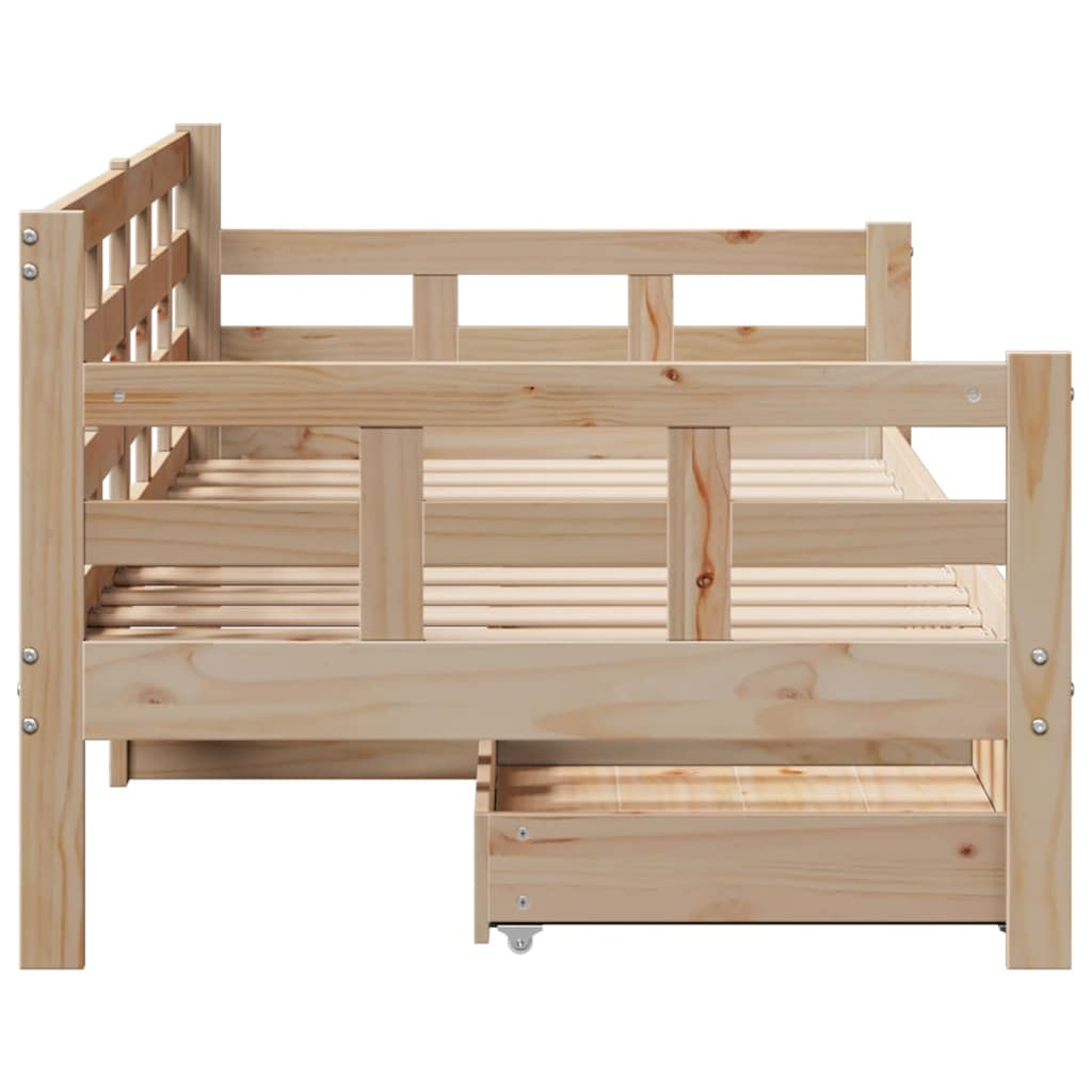 Daybed with Drawers without Mattress 80x200 cm Solid Wood - Bargainia.com - 