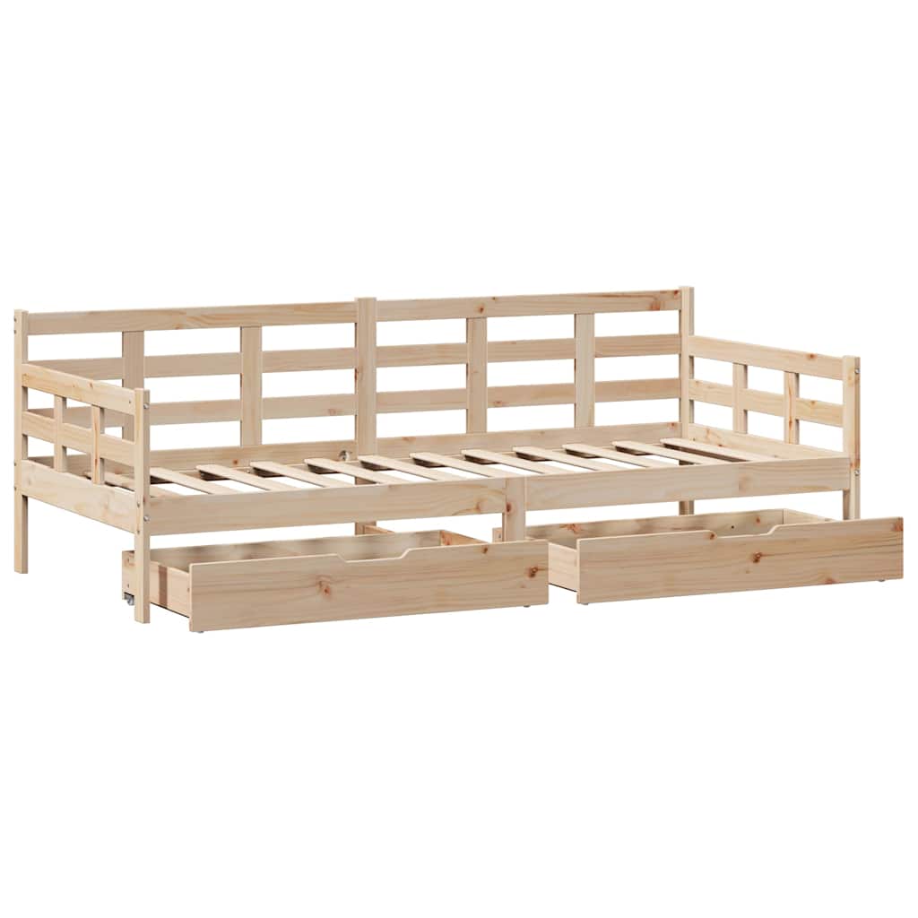 Daybed with Drawers without Mattress 80x200 cm Solid Wood - Bargainia.com - 