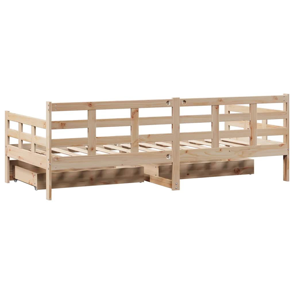 Daybed with Drawers without Mattress 80x200 cm Solid Wood - Bargainia.com - 
