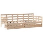Daybed with Drawers without Mattress 80x200 cm Solid Wood - Bargainia.com - 
