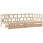 Daybed with Drawers without Mattress 90x190 cm Single Solid Wood - Bargainia.com - 
