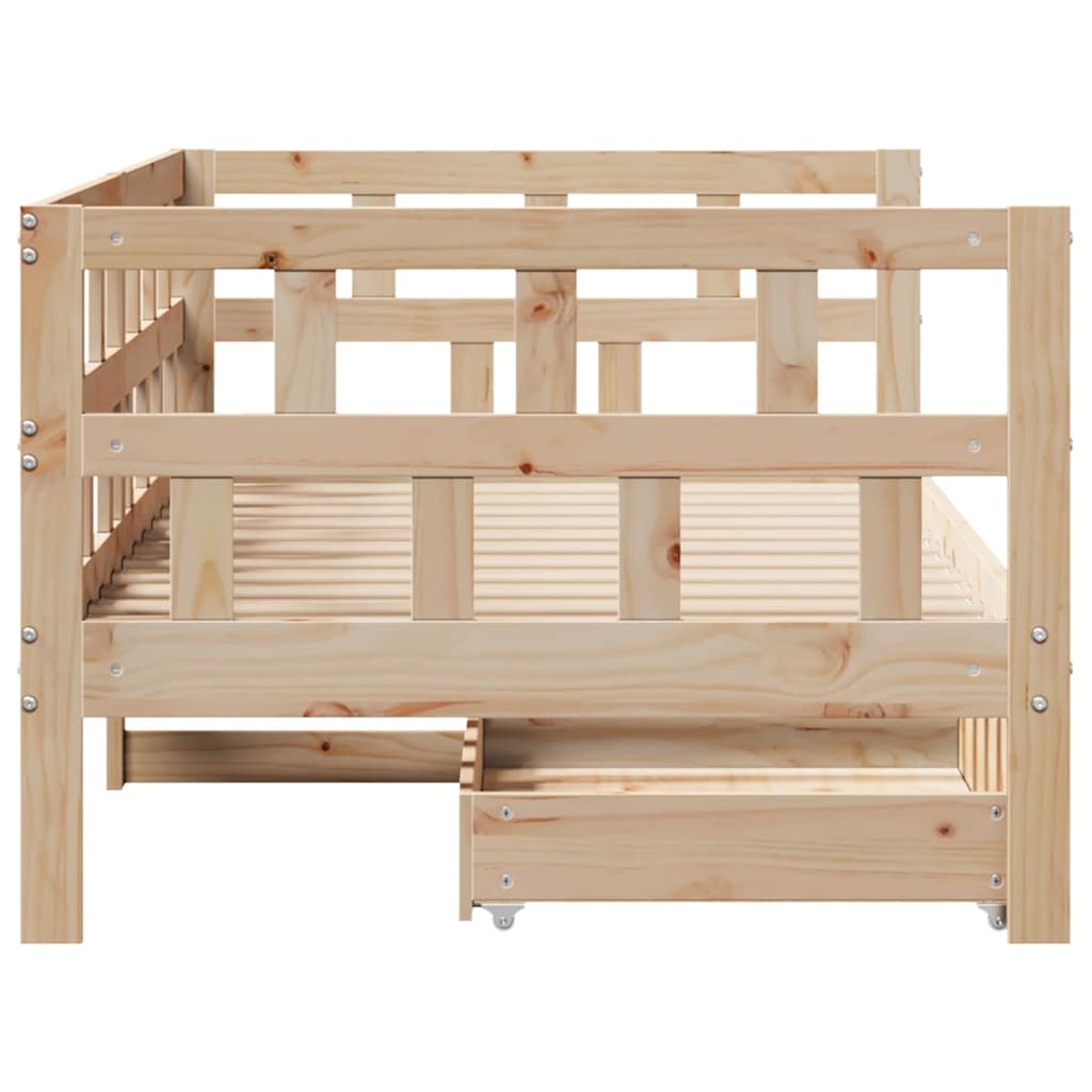 Daybed with Drawers without Mattress 90x190 cm Single Solid Wood - Bargainia.com - 