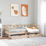 Daybed with Drawers without Mattress 90x190 cm Single Solid Wood - Bargainia.com - 