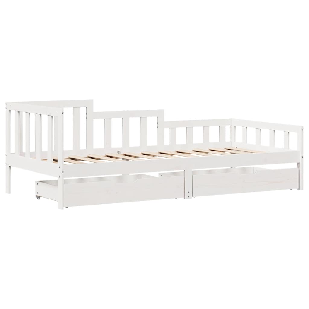 Daybed with Drawers without Mattress 90x190 cm Single Solid Wood - Bargainia.com - 