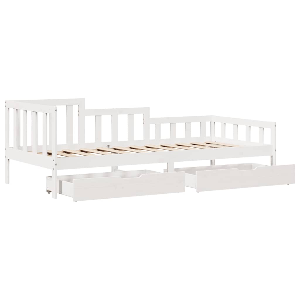 Daybed with Drawers without Mattress 90x190 cm Single Solid Wood - Bargainia.com - 