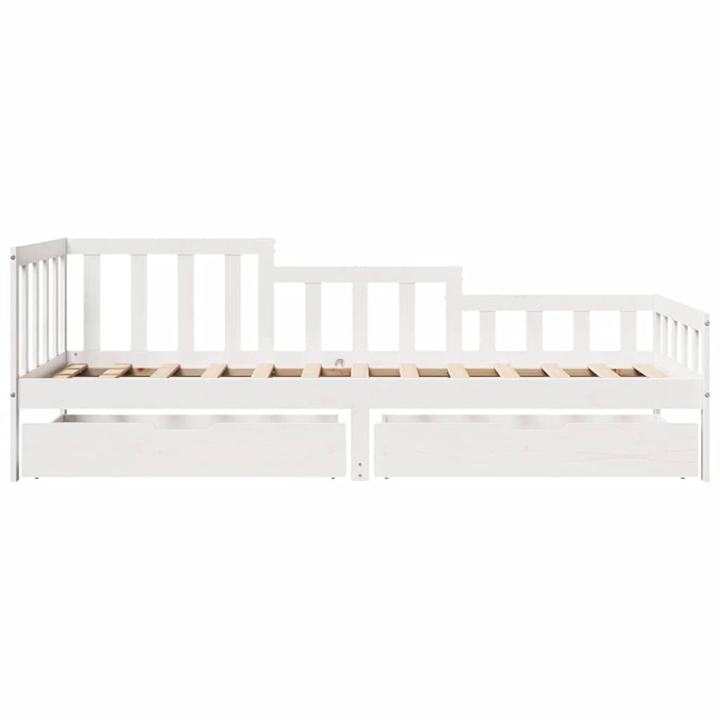 Daybed with Drawers without Mattress 90x190 cm Single Solid Wood - Bargainia.com - 
