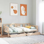Daybed with Drawers without Mattress 90x190 cm Single Solid Wood - Bargainia.com - 