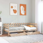 Daybed with Drawers without Mattress 90x190 cm Single Solid Wood - Bargainia.com - 