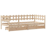 Daybed with Drawers without Mattress 90x190 cm Single Solid Wood - Bargainia.com - 