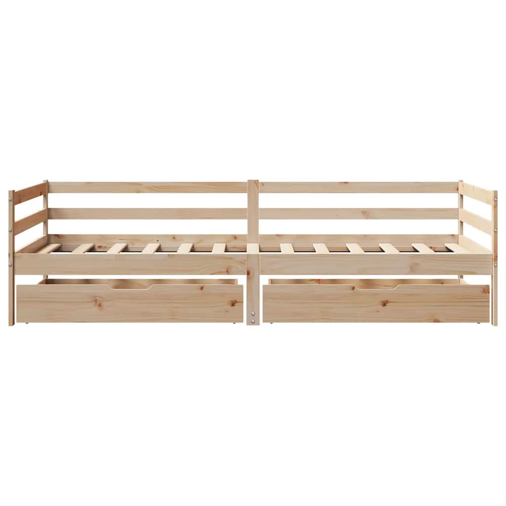 Daybed with Drawers without Mattress 90x200 cm Solid Wood - Bargainia.com - 