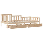 Daybed with Drawers without Mattress 90x200 cm Solid Wood - Bargainia.com - 