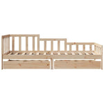 Daybed with Drawers without Mattress 90x200 cm Solid Wood - Bargainia.com - 