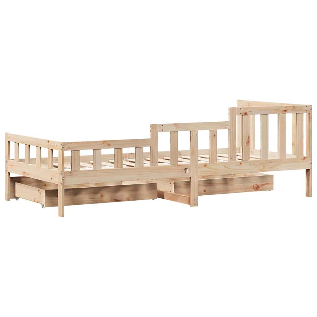 Daybed with Drawers without Mattress 90x200 cm Solid Wood - Bargainia.com - 