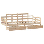 Daybed with Drawers without Mattress 90x200 cm Solid Wood - Bargainia.com - 