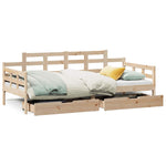 Daybed with Drawers without Mattress 90x200 cm Solid Wood - Bargainia.com - 