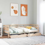 Daybed with Drawers without Mattress 90x200 cm Solid Wood - Bargainia.com - 