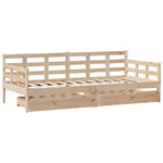 Daybed with Drawers without Mattress 90x200 cm Solid Wood - Bargainia.com - 