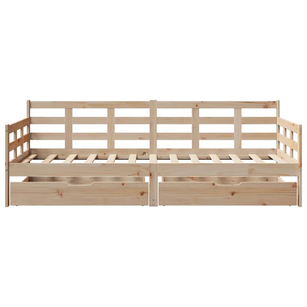 Daybed with Drawers without Mattress 90x200 cm Solid Wood - Bargainia.com - 