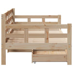 Daybed with Drawers without Mattress 90x200 cm Solid Wood - Bargainia.com - 