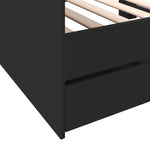 Daybed with Drawers without Mattress Black 100x200 cm - Bargainia.com - 