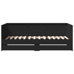 Daybed with Drawers without Mattress Black 100x200 cm - Bargainia.com - 