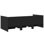 Daybed with Drawers without Mattress Black 75x190 cm Small Single - Bargainia.com - 