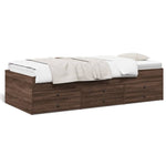 Daybed with Drawers without Mattress Brown Oak 100x200 cm - Bargainia.com - 